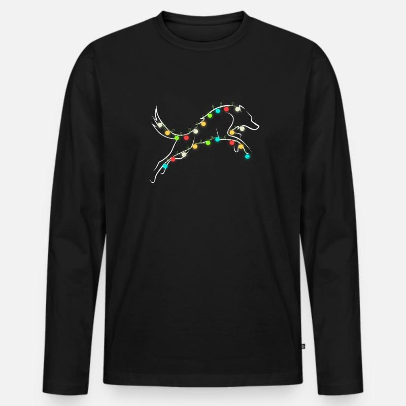 Wolf Christmas Weihnachten Wölfe Wolfpack - Männer Premium Bio Langarmshirt - Schwarz