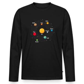 Planeten - Männer Premium Bio Langarmshirt - Schwarz - Vorne - Nico (187cm)