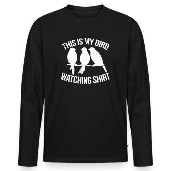 ornithologue - T-shirt manches longues Premium bio Homme - noir - Devant - Nico (187cm)
