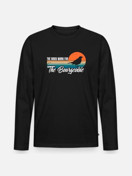 Bird conspiracy - Men's Premium Organic Long Sleeve Shirt - black
