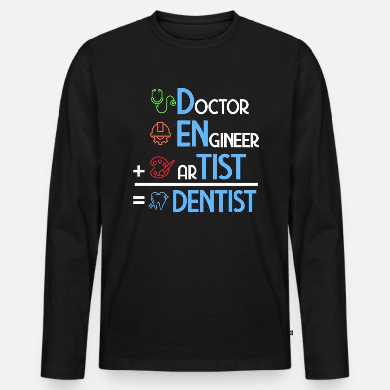 Zahnarzt - Männer Premium Bio Langarmshirt - Schwarz