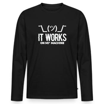 Programmierer Programmieren Coder Code Geschenk - Männer Premium Bio Langarmshirt - Schwarz - Vorne - Nico (187cm)
