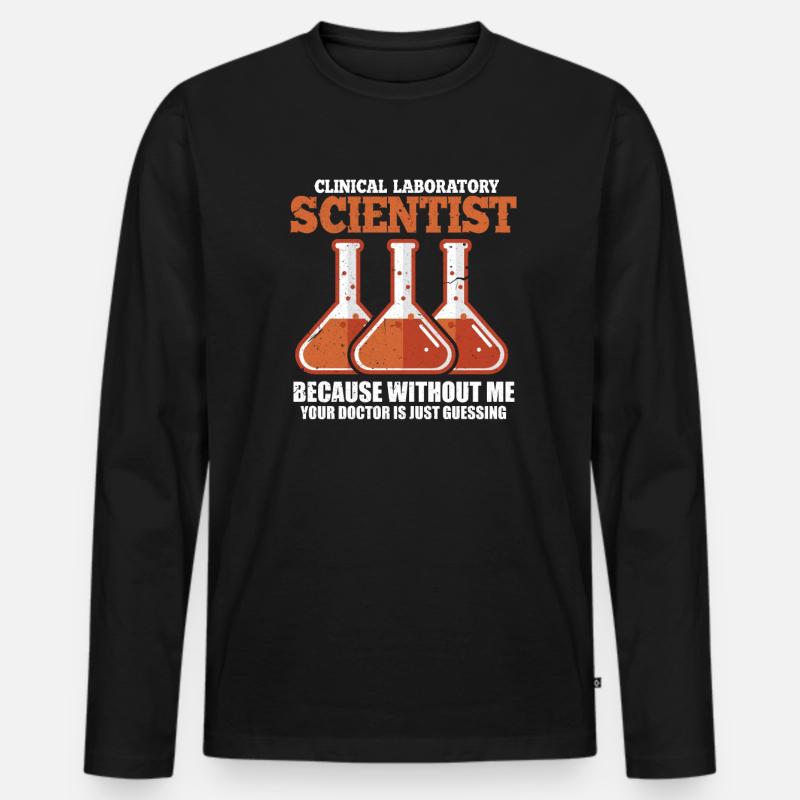 Wissenschaft - Männer Premium Bio Langarmshirt - Schwarz