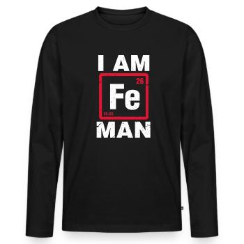 Chemistry iron - Men's Premium Organic Long Sleeve Shirt - black - Front - Nico (187cm)