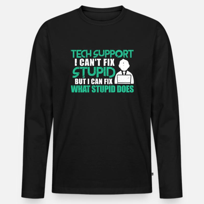 Technischer Support - Männer Premium Bio Langarmshirt - Schwarz