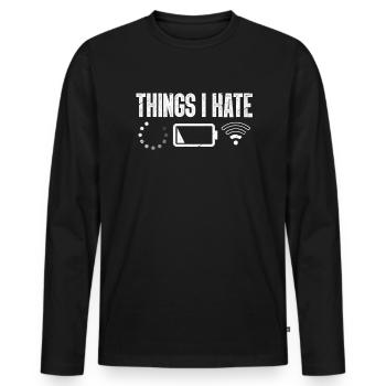 Programmeur internet informatique informatique - T-shirt manches longues Premium bio Homme - noir - Devant - Nico (187cm)
