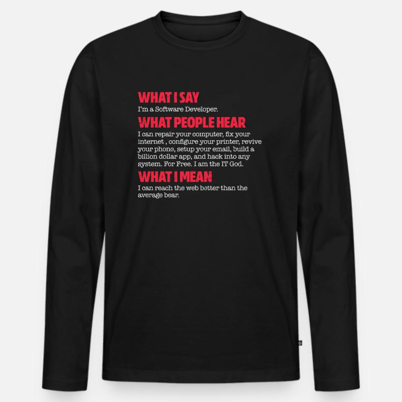 Software Entwickler - Männer Premium Bio Langarmshirt - Schwarz