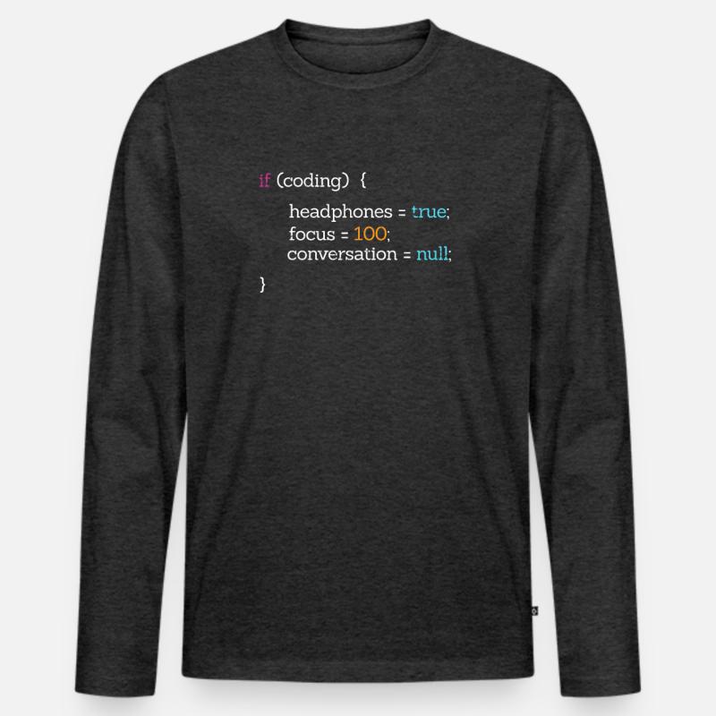 Coder Programmierer Code Nerd Informatik Geschenk Männer Premium Bio Langarmshirt