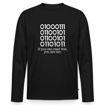 Programmierer Code Informatik Coder Geschenk - Männer Premium Bio Langarmshirt - Schwarz - Vorne - Nico (187cm)