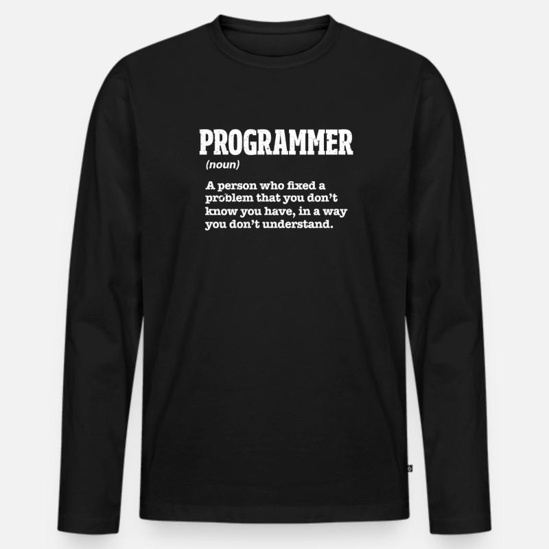 Programmierer - Männer Premium Bio Langarmshirt - Schwarz