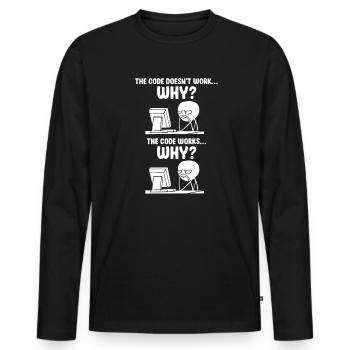 Programmeur informatique programmation informatique - T-shirt manches longues Premium bio Homme - noir - Devant - Nico (187cm)