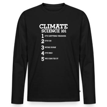 Climate change - Men's Premium Organic Long Sleeve Shirt - black - Front - Nico (187cm)