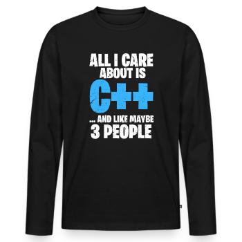Programmierer C++ Code Coder Programmieren - Männer Premium Bio Langarmshirt - Schwarz - Vorne - Nico (187cm)