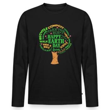 Earth Day - Men's Premium Organic Long Sleeve Shirt - black - Front - Nico (187cm)