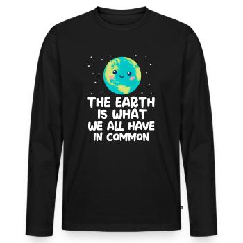 climate Change - Men's Premium Organic Long Sleeve Shirt - black - Front - Nico (187cm)