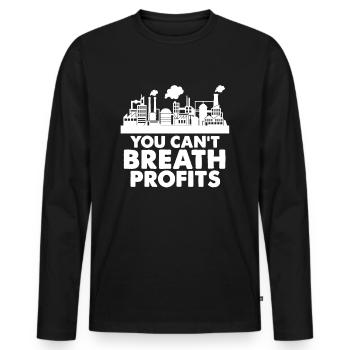 environmental Protection - Men's Premium Organic Long Sleeve Shirt - black - Front - Nico (187cm)