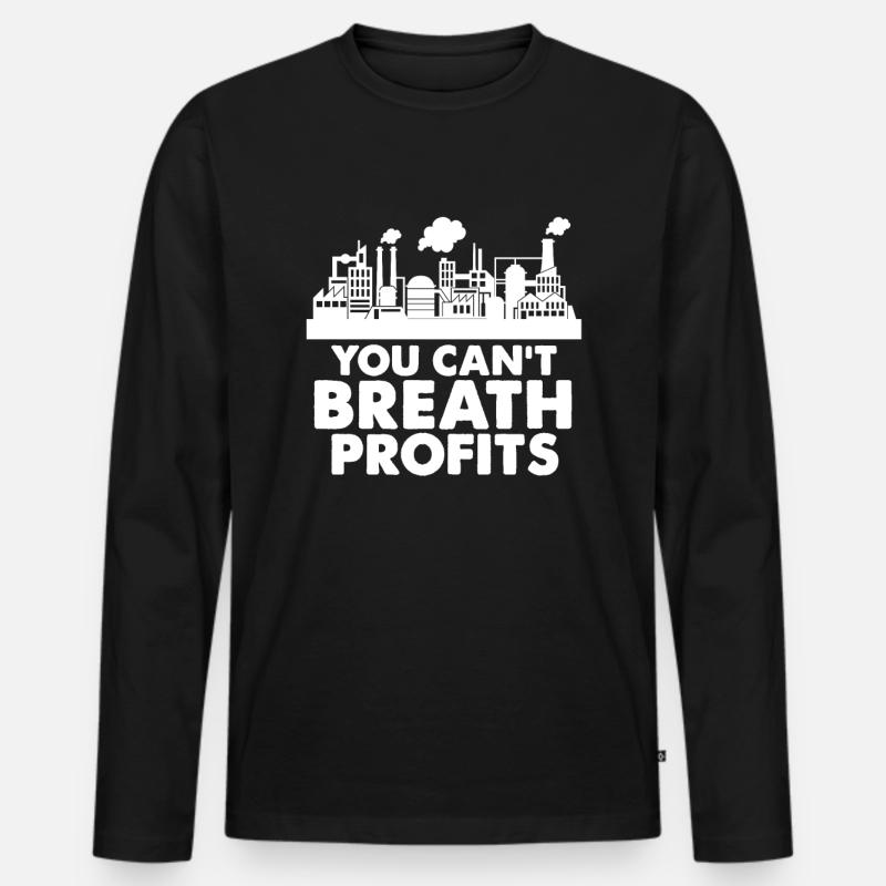 Umweltschutz - Männer Premium Bio Langarmshirt - Schwarz