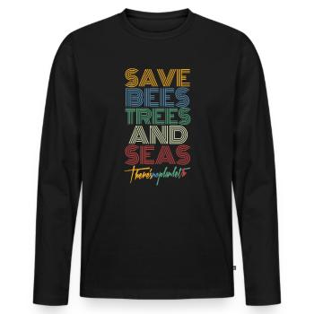 climate Change - Men's Premium Organic Long Sleeve Shirt - black - Front - Nico (187cm)