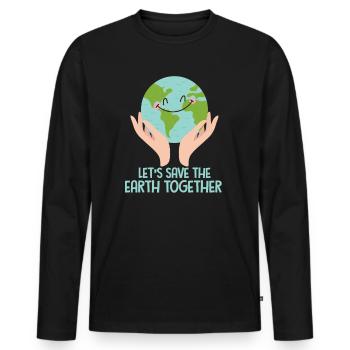 climate Change - Men's Premium Organic Long Sleeve Shirt - black - Front - Nico (187cm)