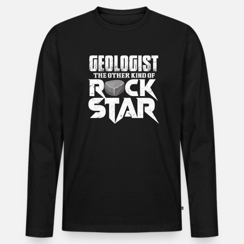 Geologe - Männer Premium Bio Langarmshirt - Schwarz
