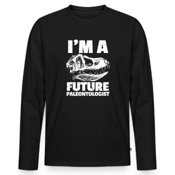 Paleontology Dinosaur Excavation Fossil - Men's Premium Organic Long Sleeve Shirt - black - Front - Nico (187cm)