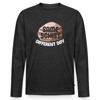 Geologie - Männer Premium Bio Langarmshirt - Anthrazit meliert - Vorne - Nico (187cm)