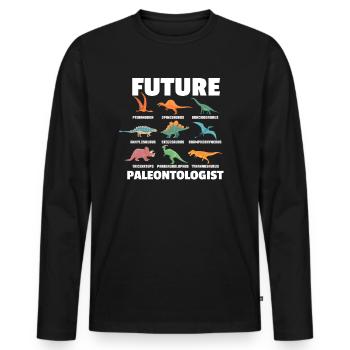 Paleontology dinosaur excavation fossil - Men's Premium Organic Long Sleeve Shirt - black - Front - Nico (187cm)