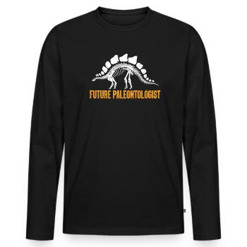 Paleontology dinosaur excavation fossil - Men's Premium Organic Long Sleeve Shirt - black - Front - Nico (187cm)