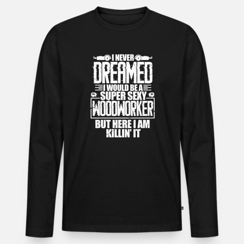 Holzarbeiter - Männer Premium Bio Langarmshirt - Schwarz