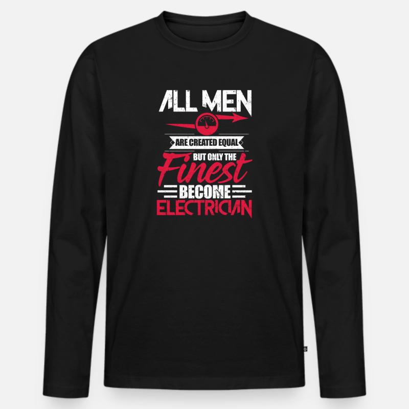 Elektriker - Männer Premium Bio Langarmshirt - Schwarz