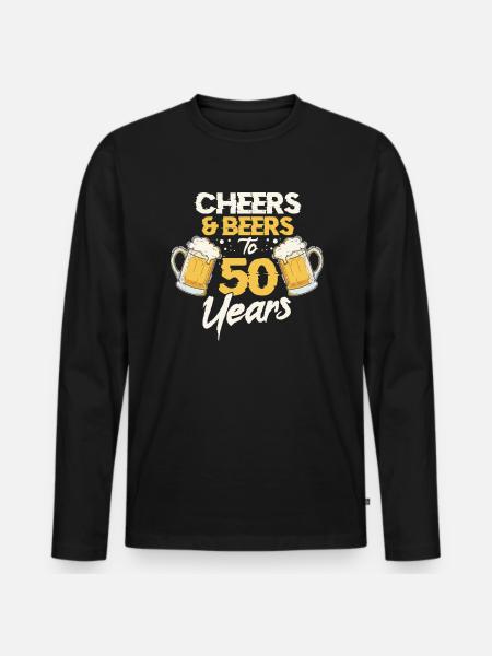 50th birthday - Men's Premium Organic Long Sleeve Shirt - black