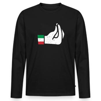 italien - T-shirt manches longues Premium bio Homme - noir - Devant - Nico (187cm)
