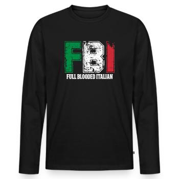 Italien Italie Italie Italie Cadeau - T-shirt manches longues Premium bio Homme - noir - Devant - Nico (187cm)
