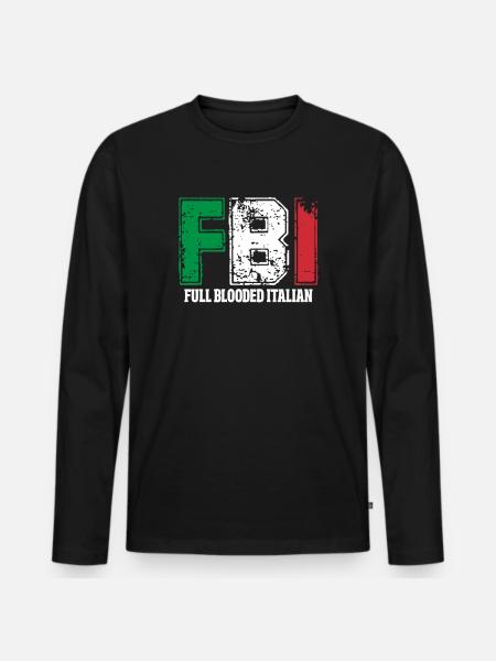 Italian - Men's Premium Organic Long Sleeve Shirt - black