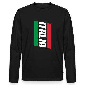 Italy - Men's Premium Organic Long Sleeve Shirt - black - Front - Nico (187cm)