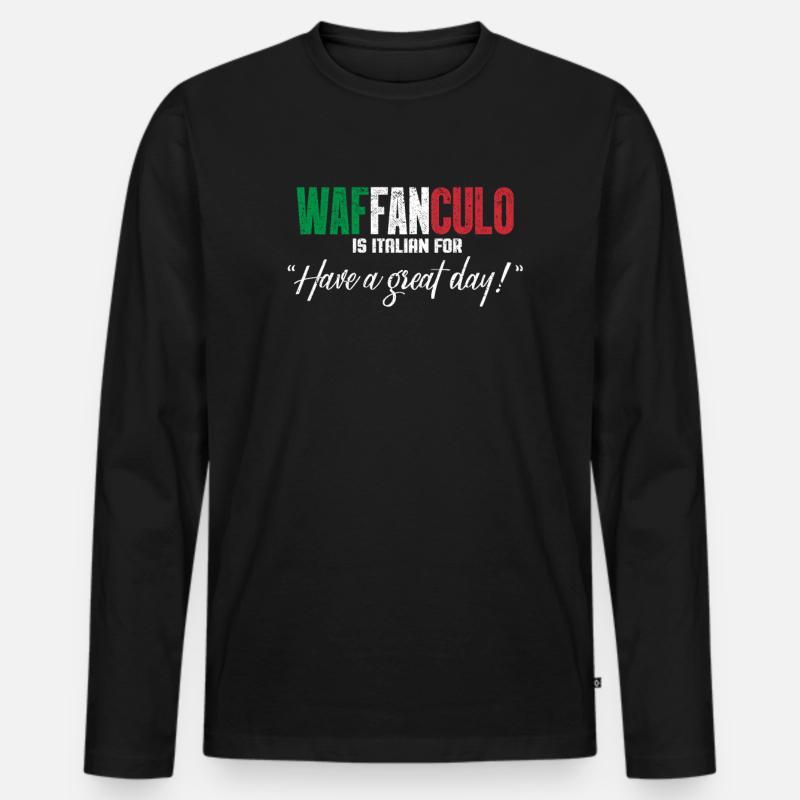 Italienisch - Männer Premium Bio Langarmshirt - Schwarz