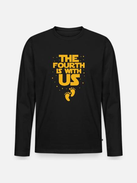 Pregnancy - Men's Premium Organic Long Sleeve Shirt - black