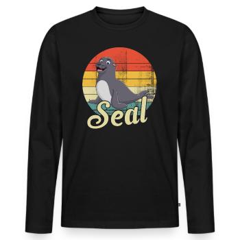 Seal marine animal - Men's Premium Organic Long Sleeve Shirt - black - Front - Nico (187cm)