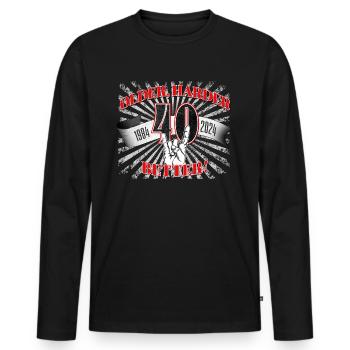 40th birthday of a metal fan or motorcyclist - Men's Premium Organic Long Sleeve Shirt - black - Front - Nico (187cm)
