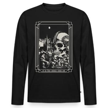 Et à la fin - T-shirt manches longues Premium bio Homme - noir - Devant - Nico (187cm)