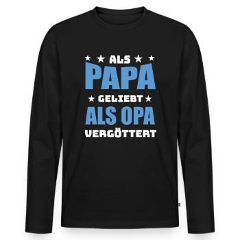 Papa Opa Geschenk - Männer Premium Bio Langarmshirt - Schwarz - Vorne - Nico (187cm)