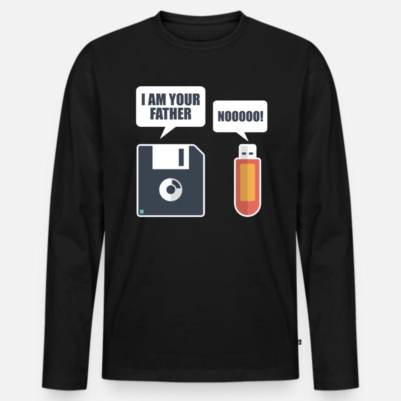 USB floppy disk - Men's Premium Organic Long Sleeve Shirt - black