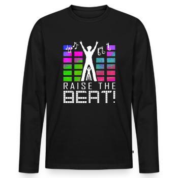 Beat lauter Lautstärke Musik Party Feier Alkohol - Männer Premium Bio Langarmshirt - Schwarz - Vorne - Nico (187cm)
