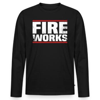 chemise de feux d'artifice - T-shirt manches longues Premium bio Homme - noir - Devant - Nico (187cm)