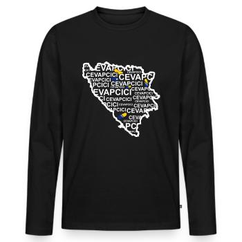 Cevapcici Bosnien Hackfleisch Wurst - Männer Premium Bio Langarmshirt - Schwarz - Vorne - Nico (187cm)
