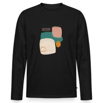abstrakte Kunst - Männer Premium Bio Langarmshirt - Schwarz - Vorne - Nico (187cm)