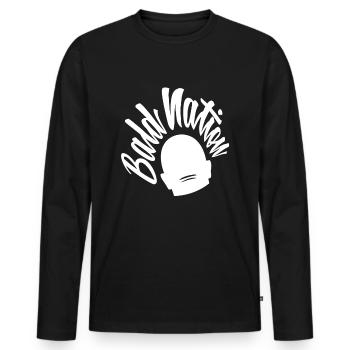Bald nation - Men's Premium Organic Long Sleeve Shirt - black - Front - Nico (187cm)