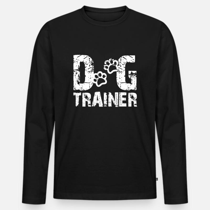 Hundetrainer - Männer Premium Bio Langarmshirt - Schwarz
