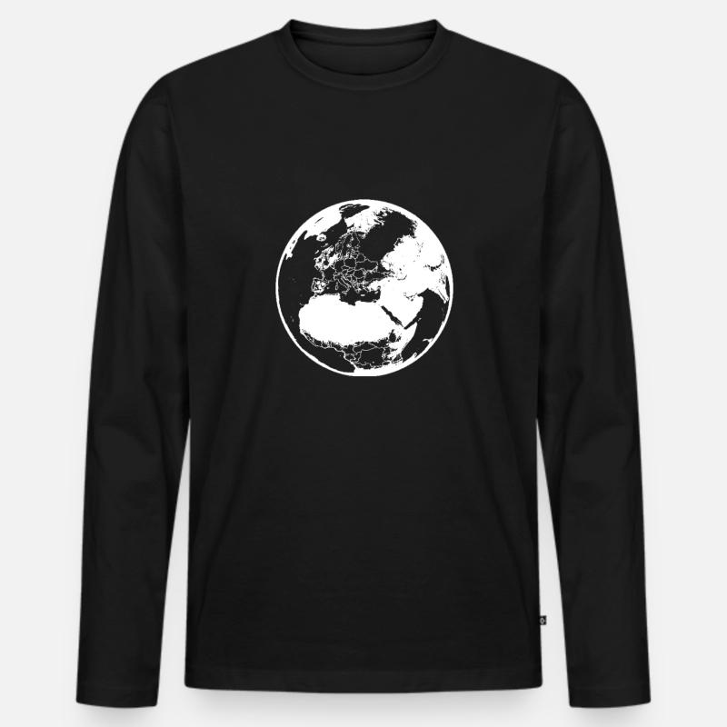 Erde - Männer Premium Bio Langarmshirt - Schwarz
