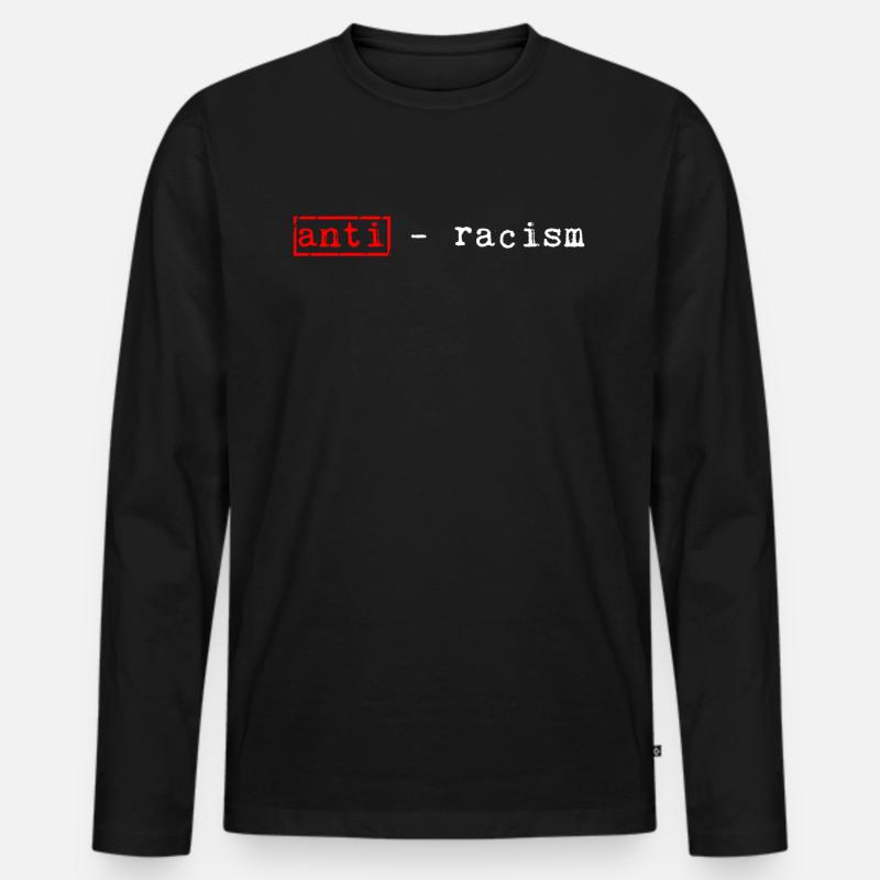 Antirassismus - Männer Premium Bio Langarmshirt - Schwarz